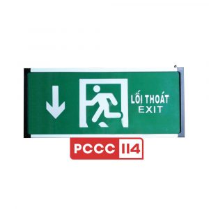Đèn Exit chỉ dẫn thoát hiểm đi xuống (Tem kiểm định)