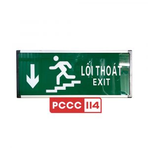 Đèn Exit xuống cầu thang (Tem kiểm định)
